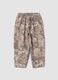 Beige and taupe camo baggy cargo trousers in pure cotton_0