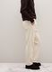 Beige cotton blend regular fit trousers_3