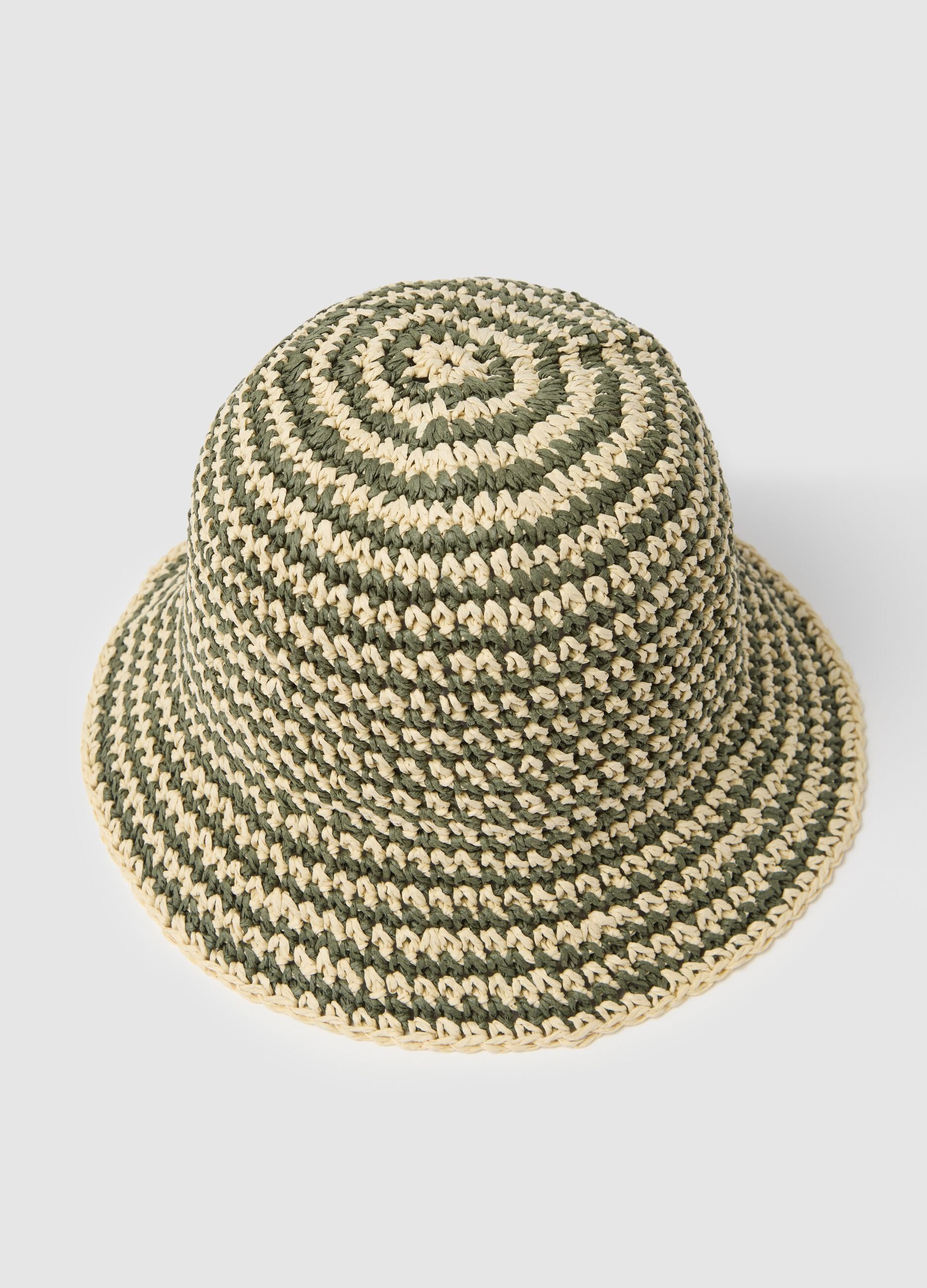 Cappello cloche da donna in puro carta tessile multicolor