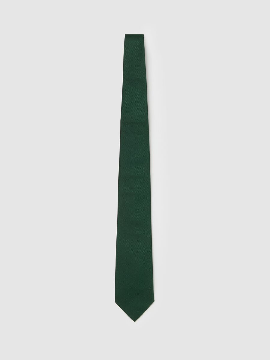 Solid colour tie in silk_0