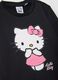 T-shirt nera in cotone elasticizzato con stampa Hello Kitty per bambina_2