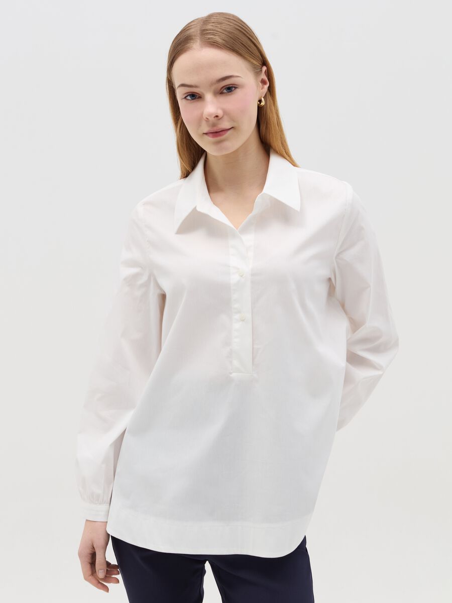 Maternity shirt with granddad neckline_1