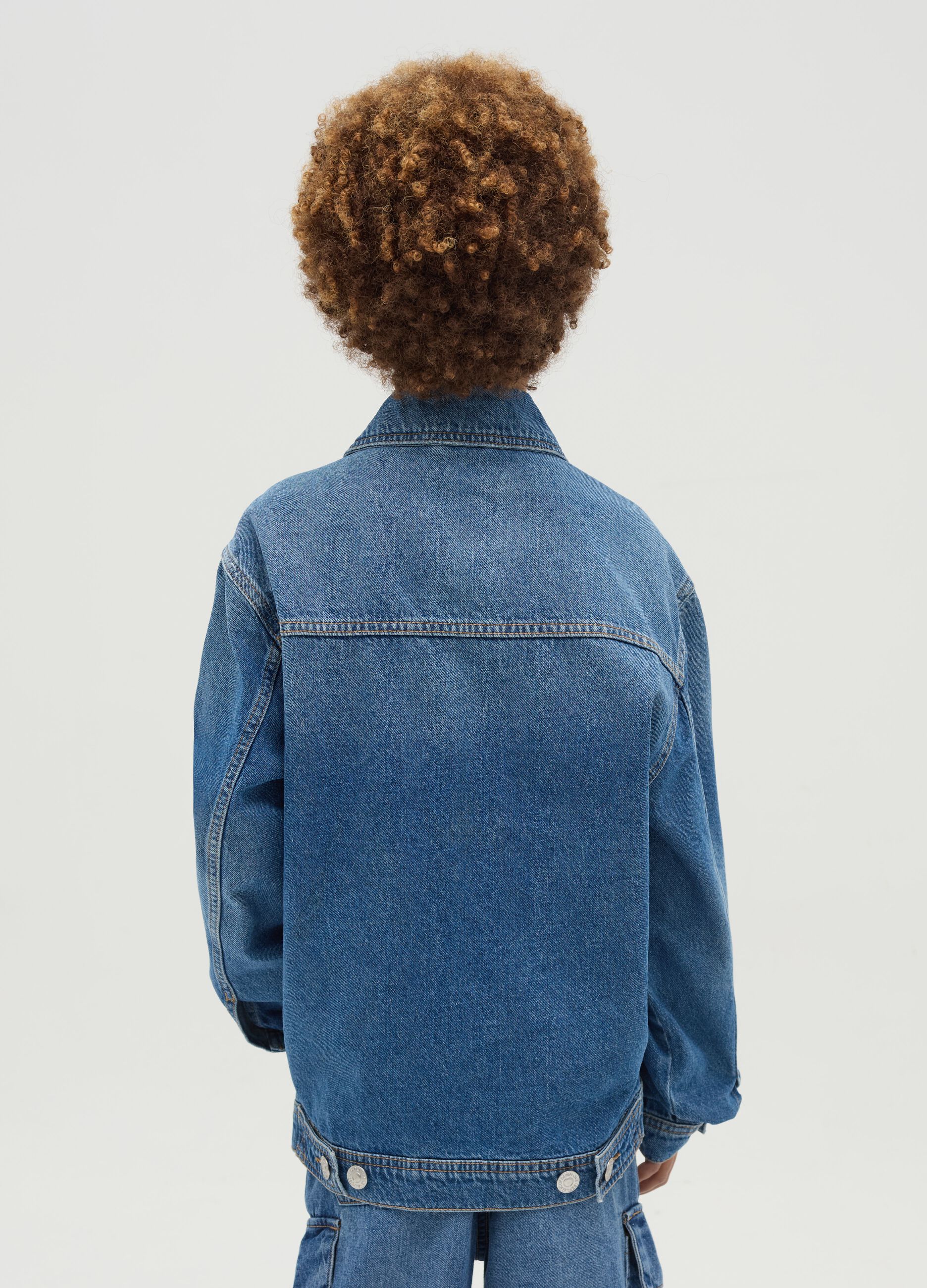 Giacca full-zip in denim
