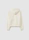 Girls' white hoodie in pure cotton regular fit with hood and zip_1