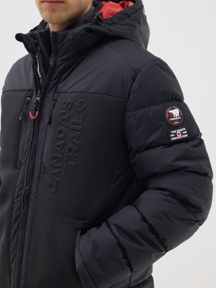 Black Padded Jacket with Hood_3