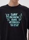 Men&rsquo;s black boxy-fit T-shirt in 100% cotton with Surf Beach Bar print_3