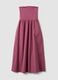 Pink strapless maxi dress in stretch cotton, regular fit_4