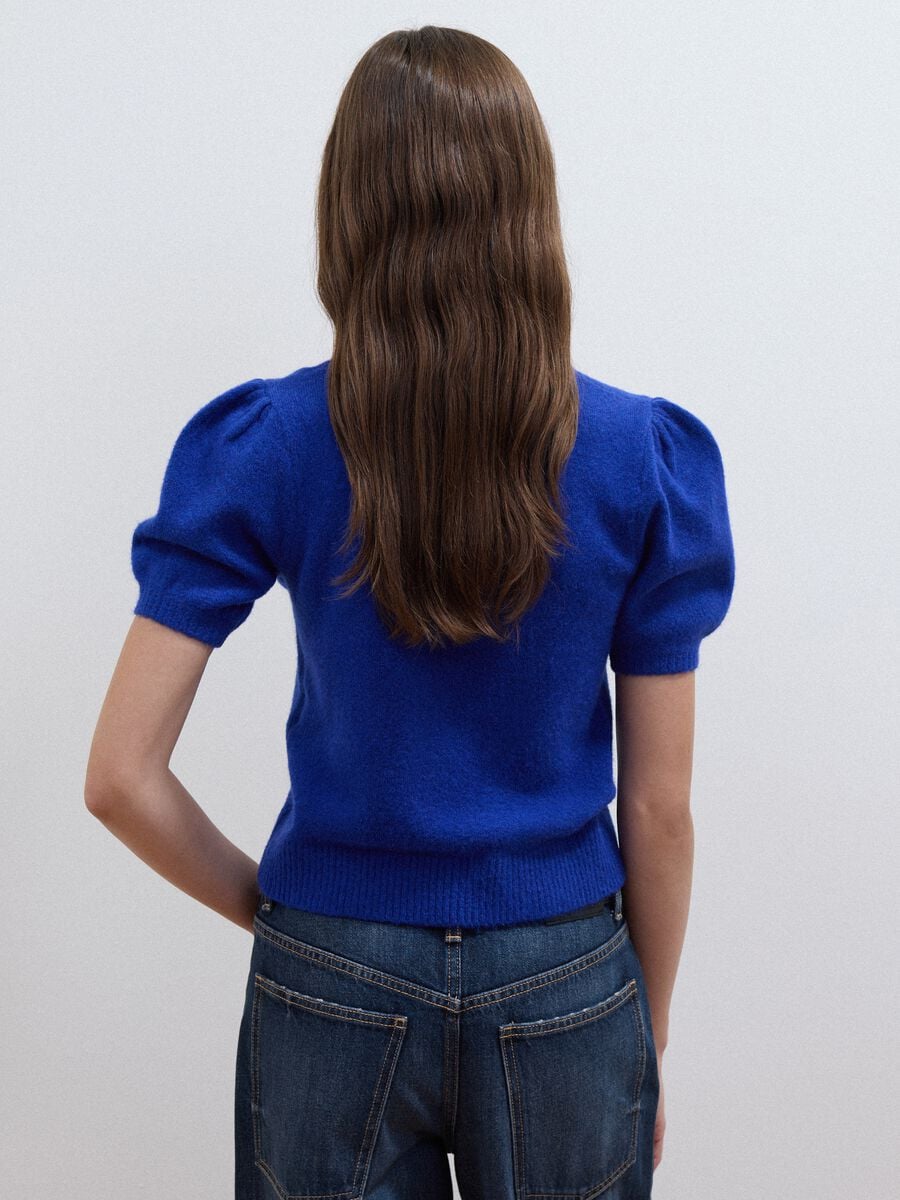 Maglia blu in viscosa elasticizzata girocollo regular fit_3