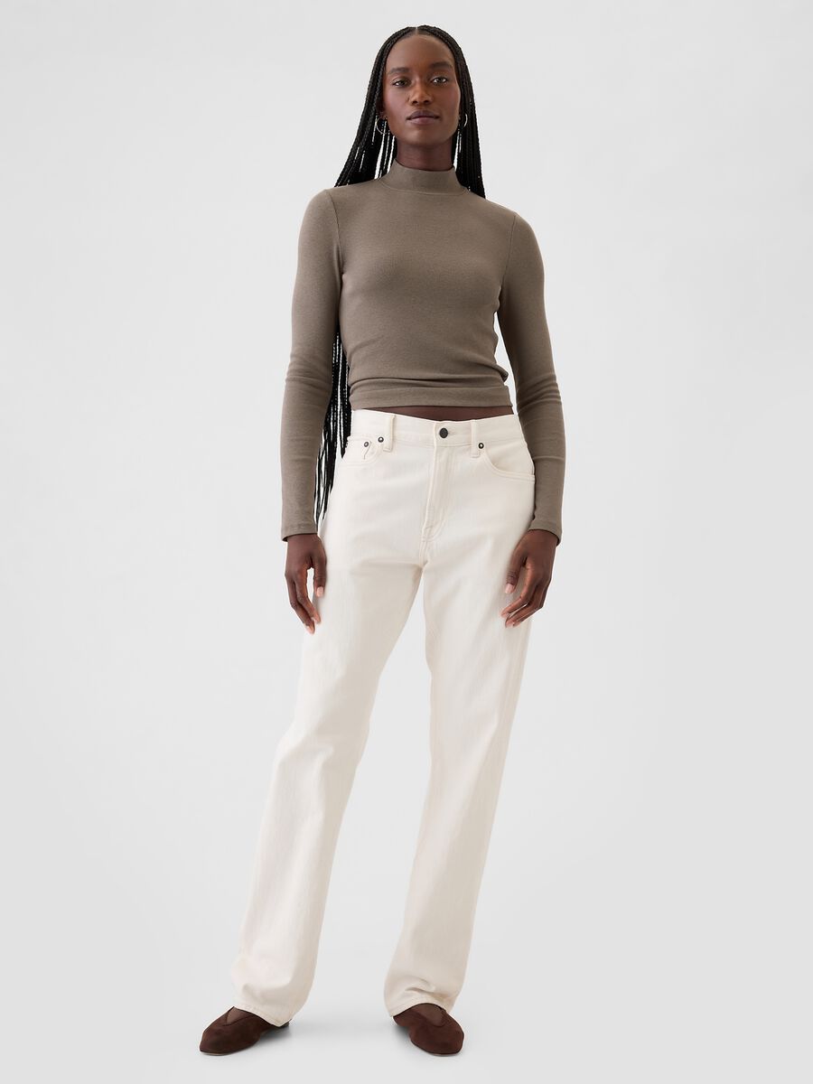 Ribbed T-shirt in stretch modal and cotton_1