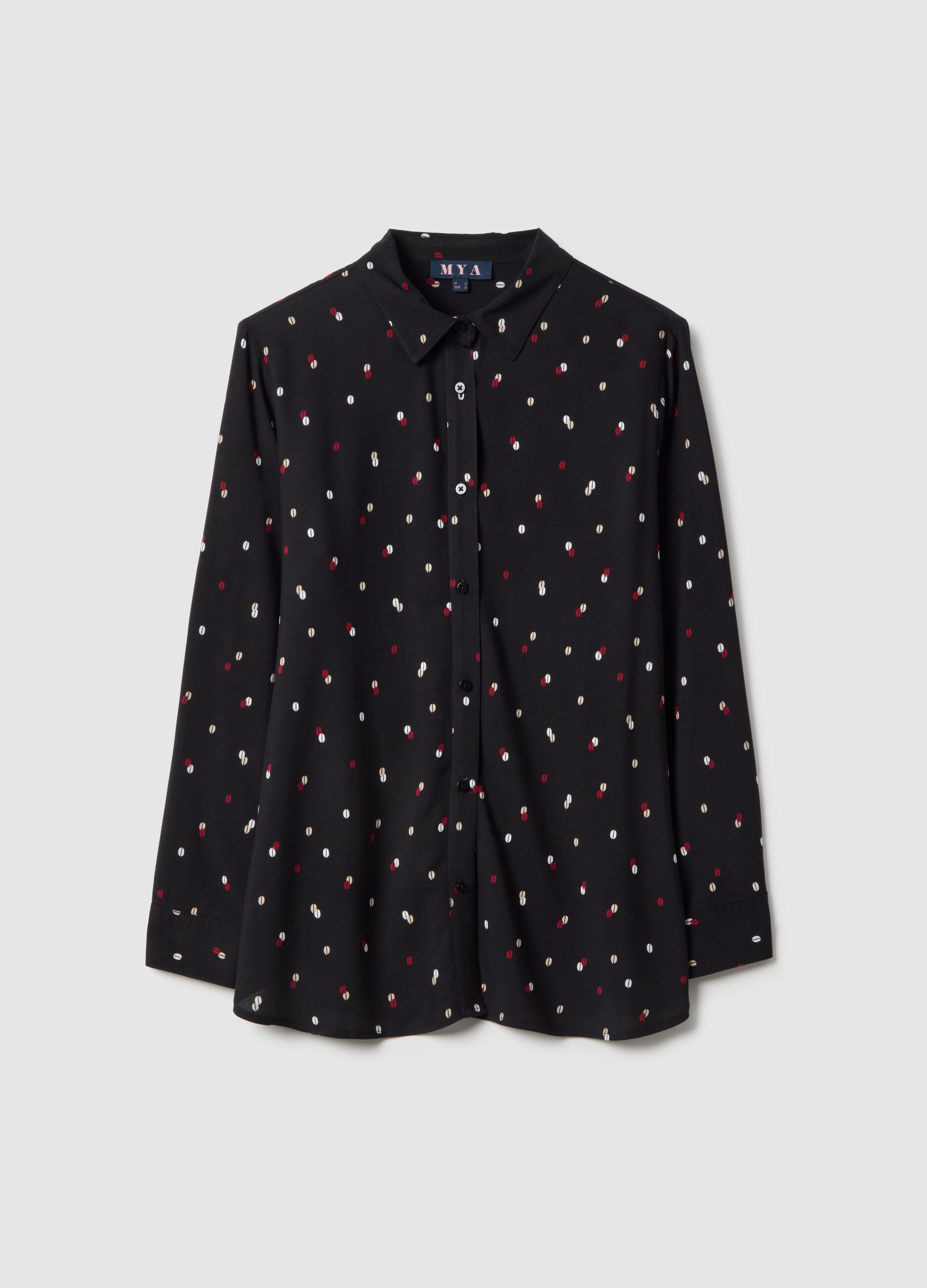 Camicia in pura viscosa multicolor regular fit con stampe