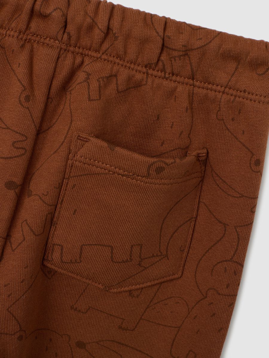 Brown regular fit pure cotton baby trousers_3