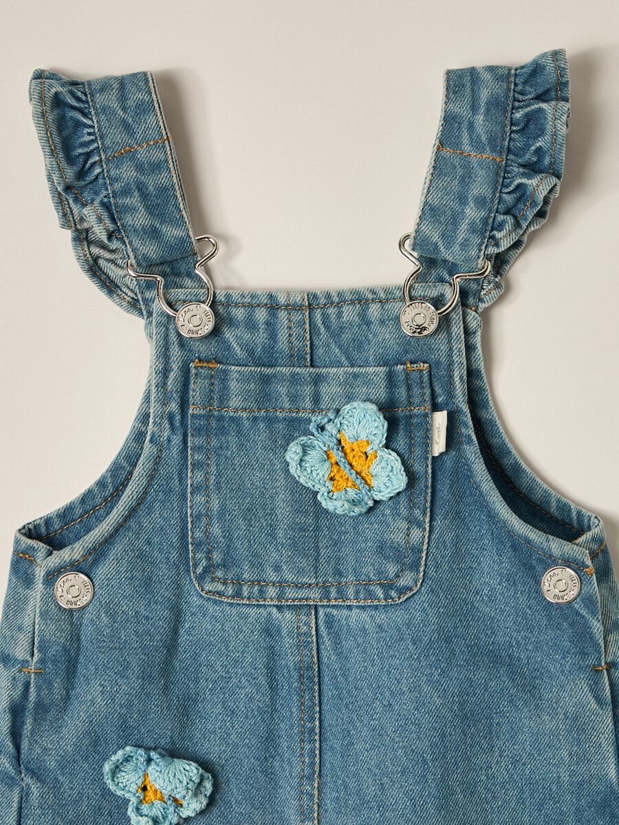 Salopette in denim di puro cotone IANA neonata_2