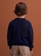 Blue pure wool jumper with jacquard crew neck_2