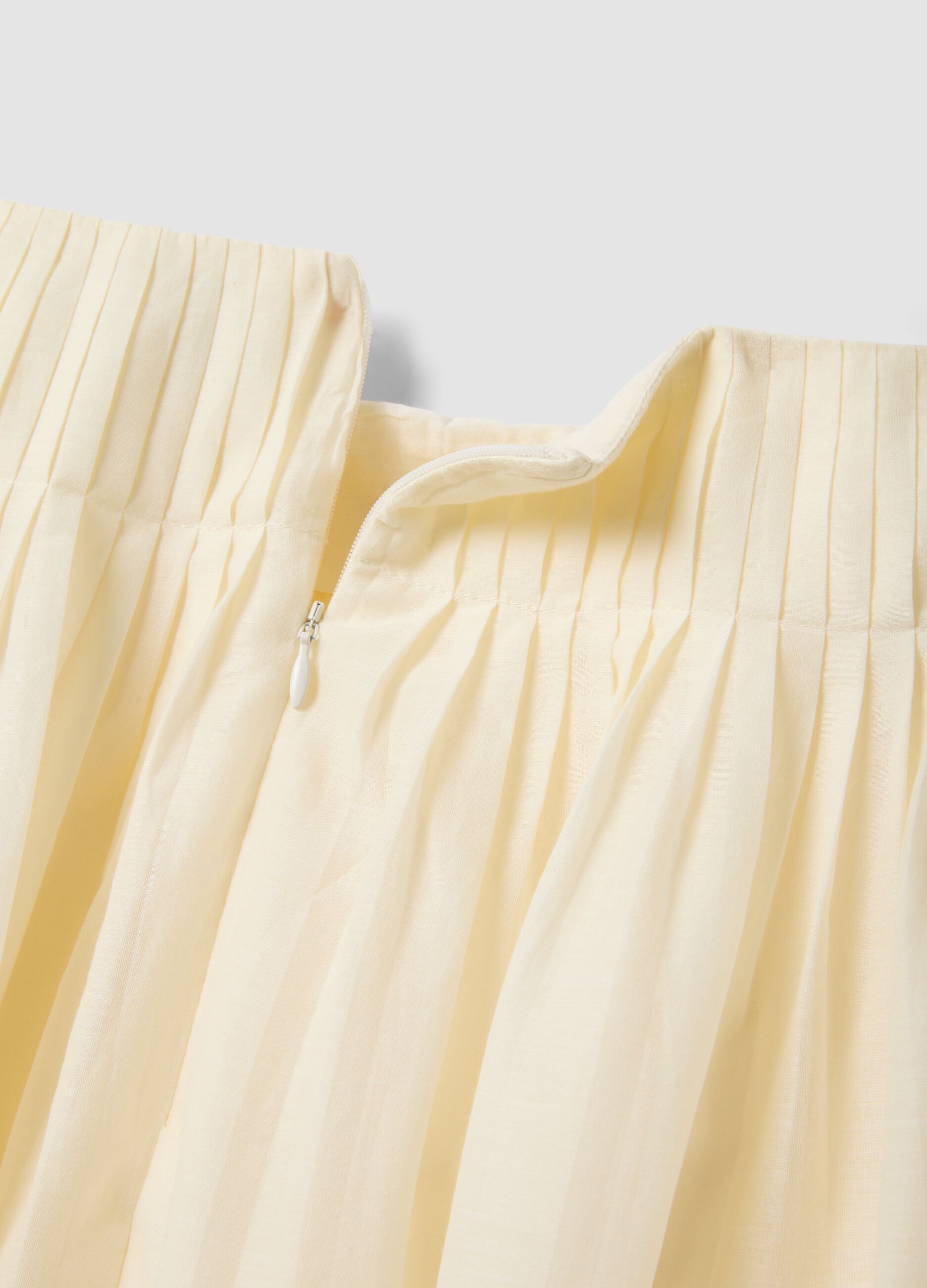 Beige pure cotton midi skirt