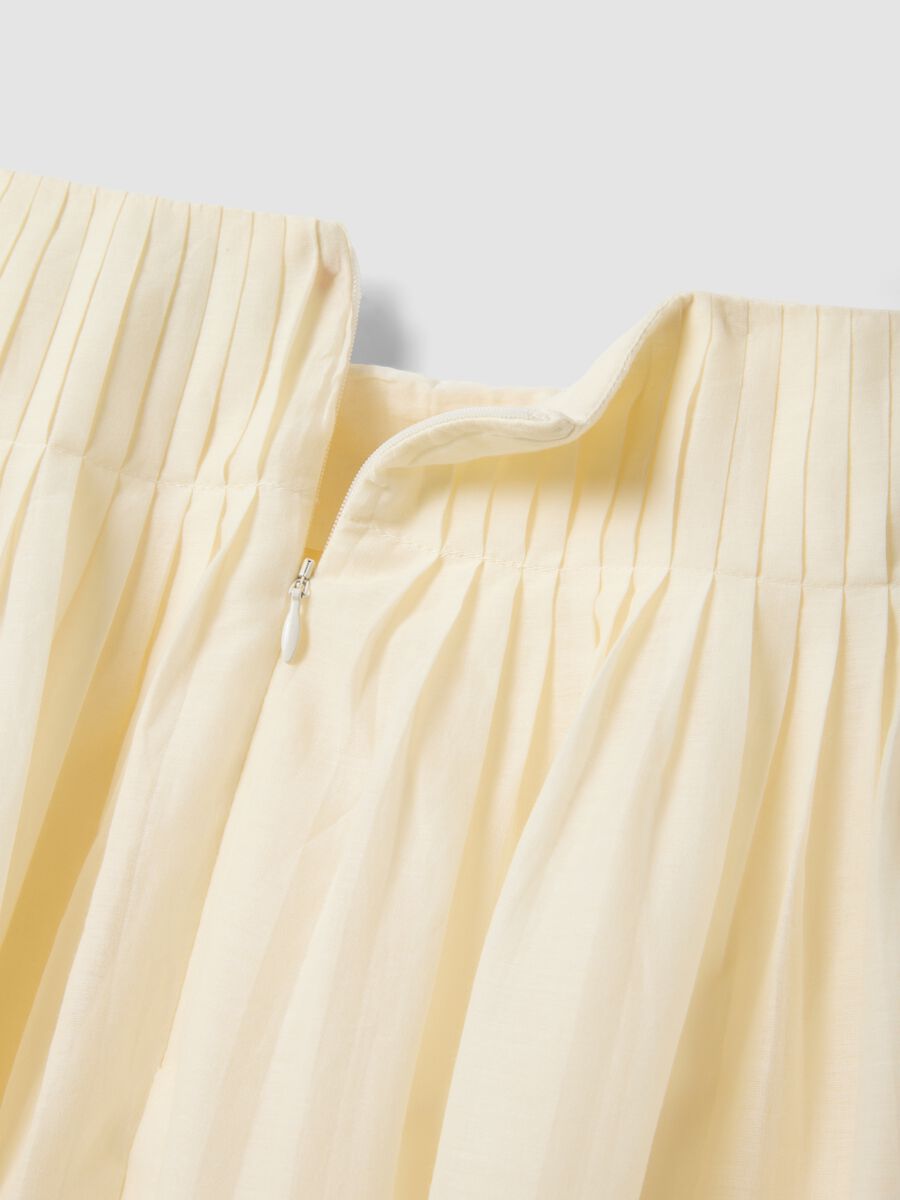 Gonna midi beige in puro cotone_1