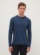 Regular fit blue long sleeve stretch cotton t-shirt_0