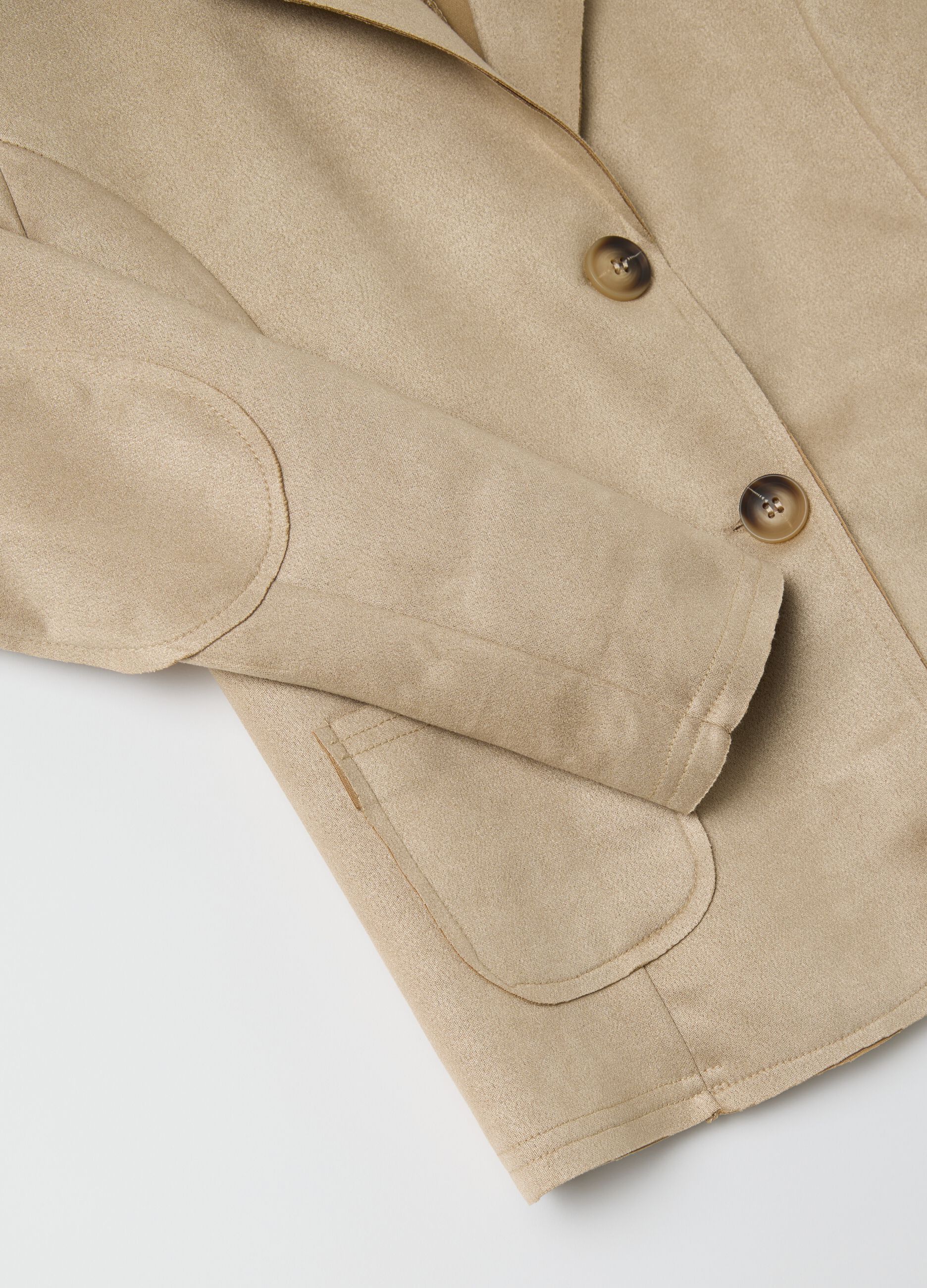 Short beige suede jacket