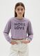 Girls' purple cotton sweatshirt regular fit with round neckline_0