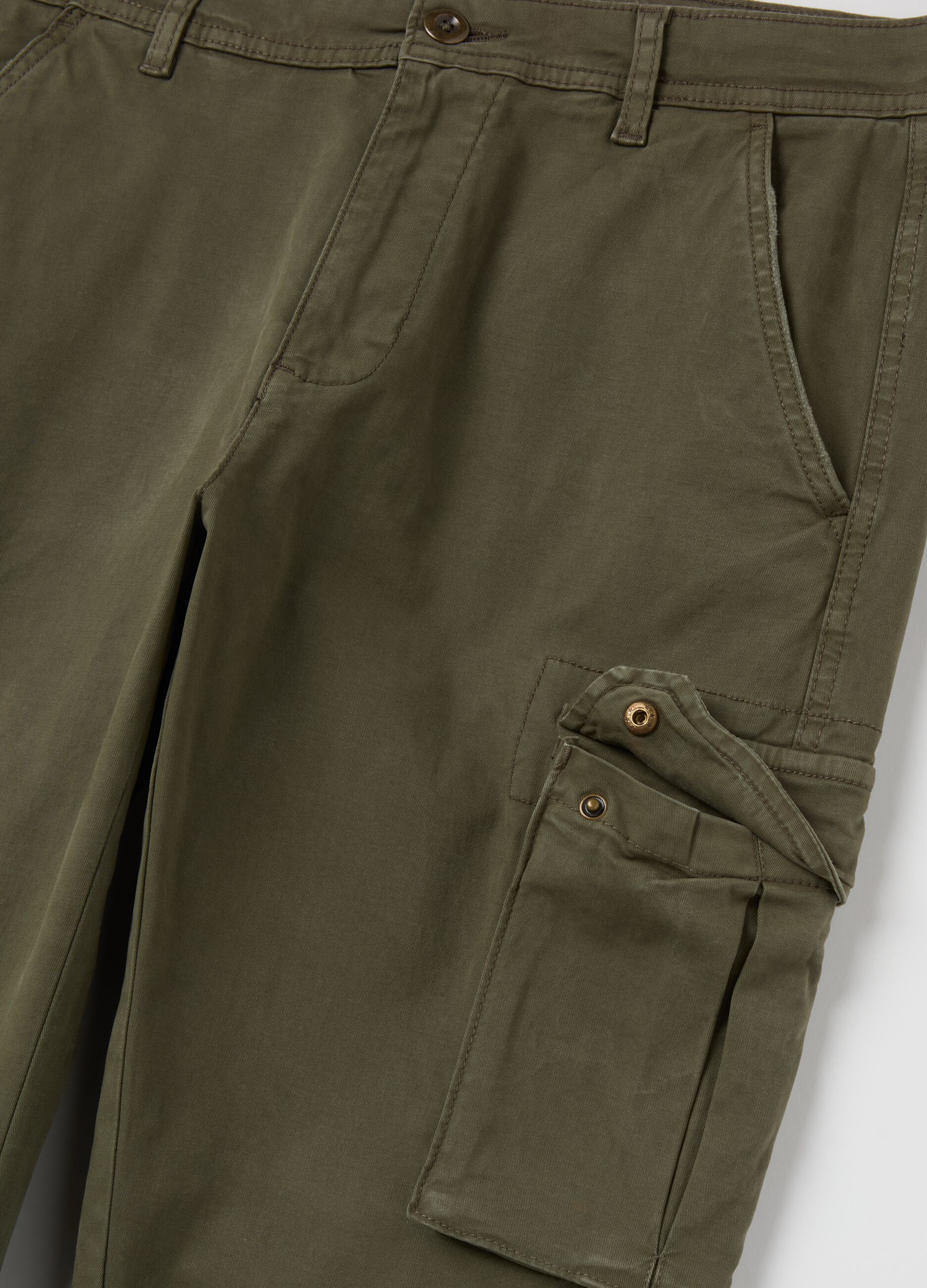 Stretch cotton cargo trousers