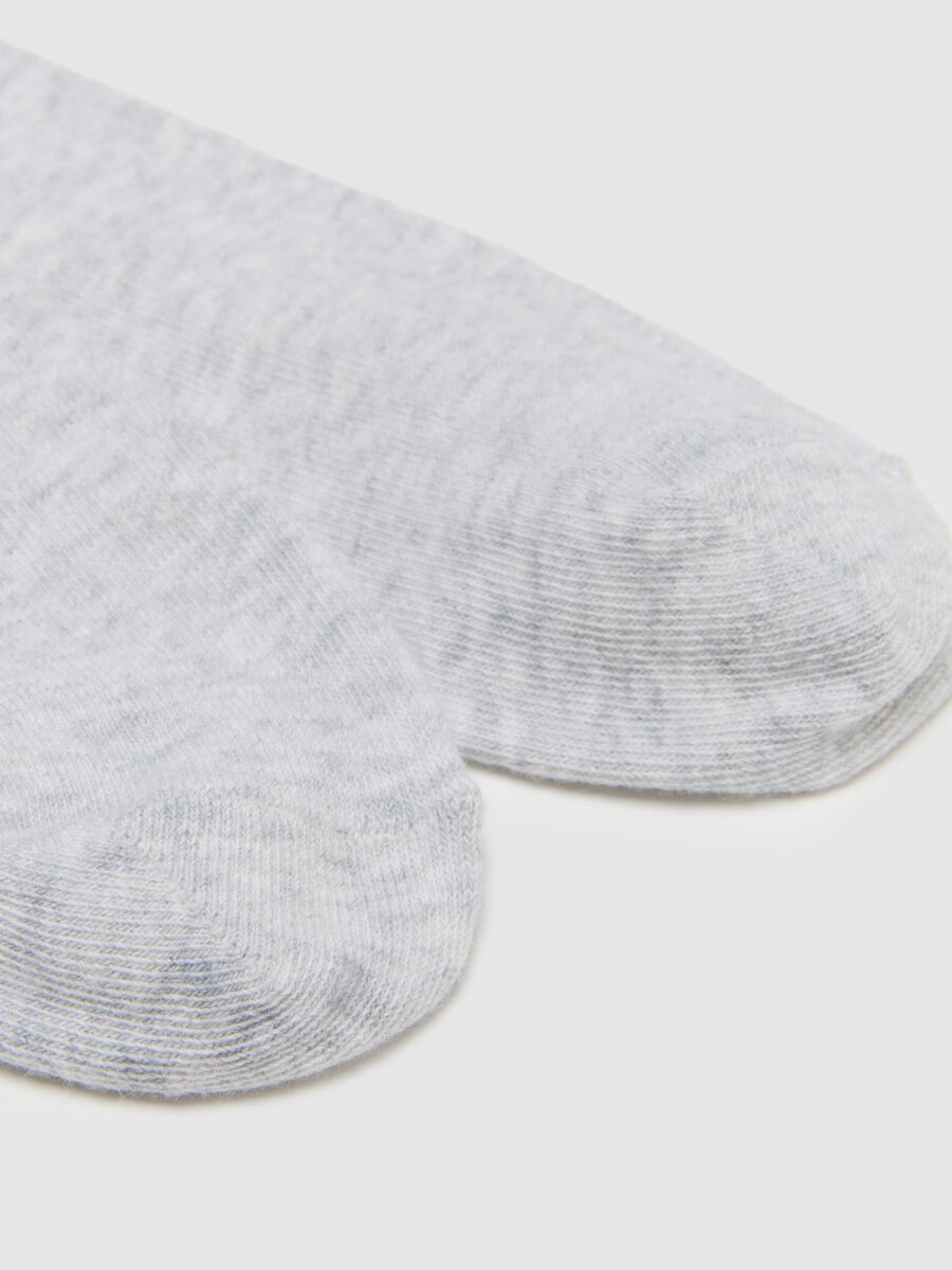 Grey cotton blend socks with Christmas embroidery_1