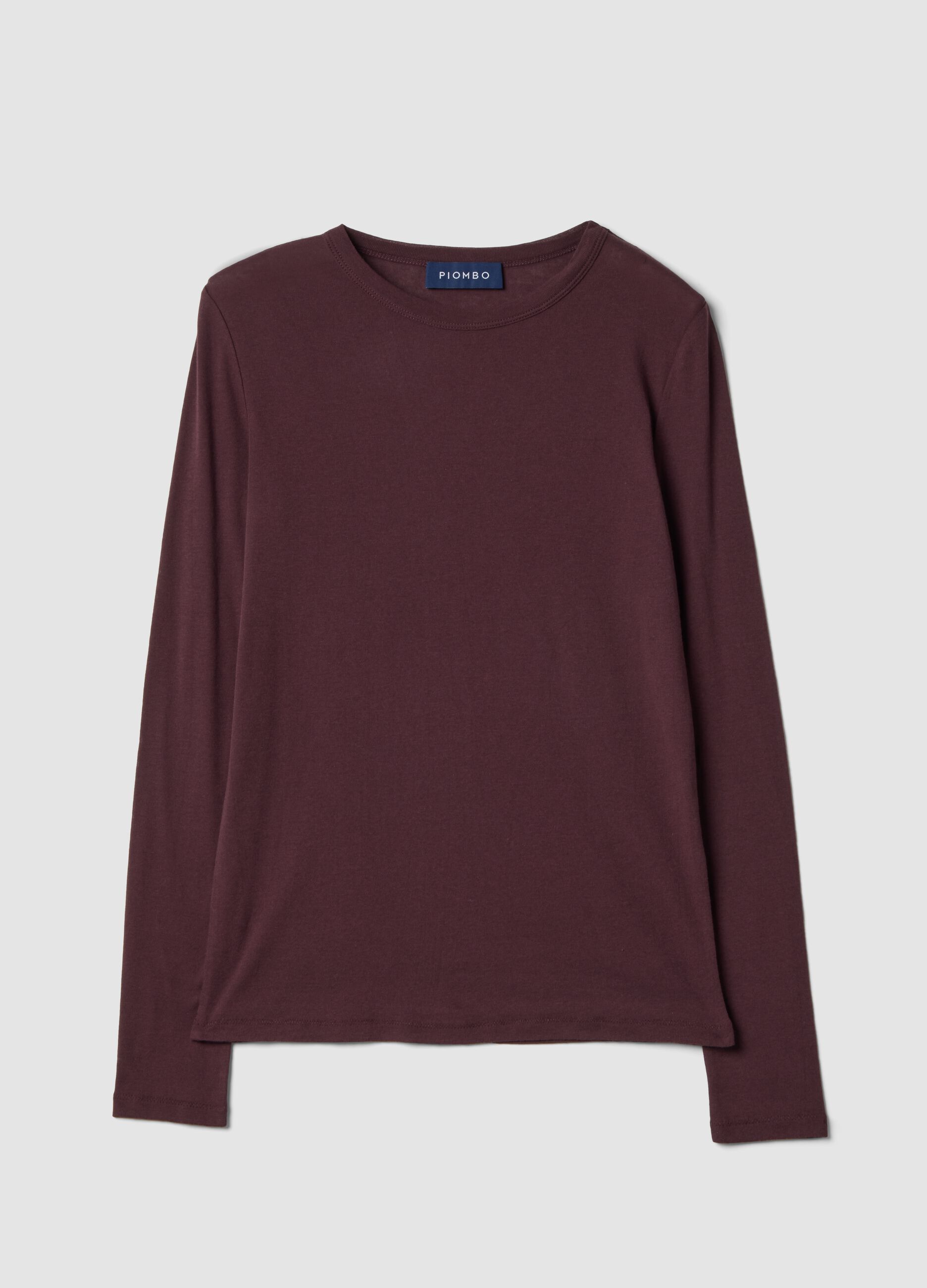 T-shirt viola in puro cotone jersey a girocollo