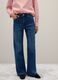 Wide Leg Stretch Blue Denim Jeans_1