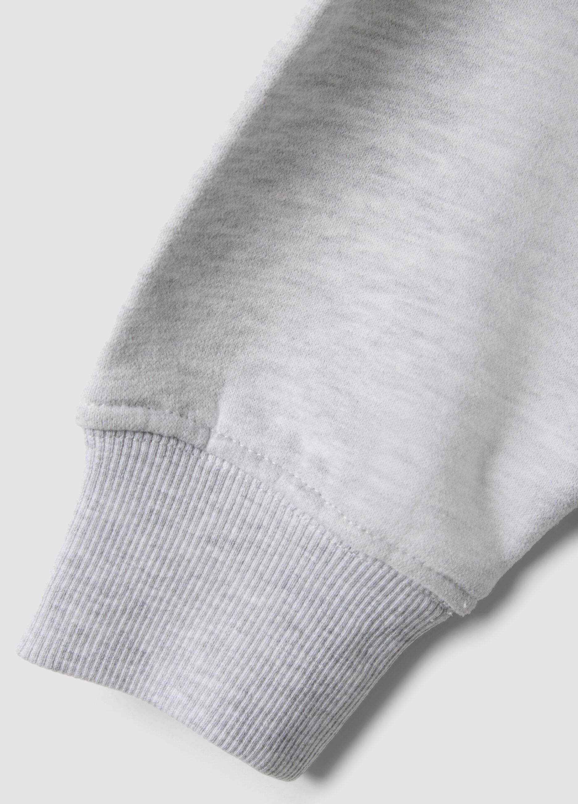 Grey oversized hoodie with teddy bear print in a cotton and viscose blend