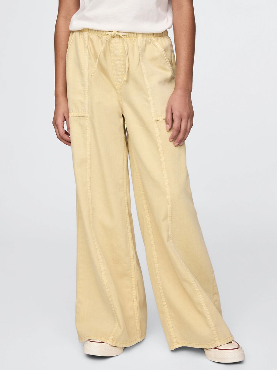 Pantaloni a gamba larga con coulisse_1