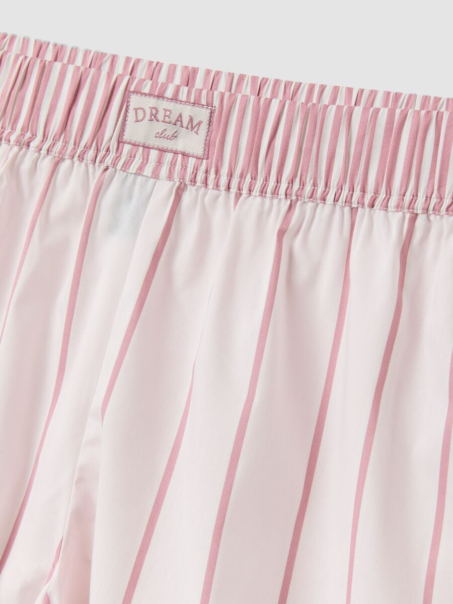 Pink striped organic cotton pyjama shorts_6