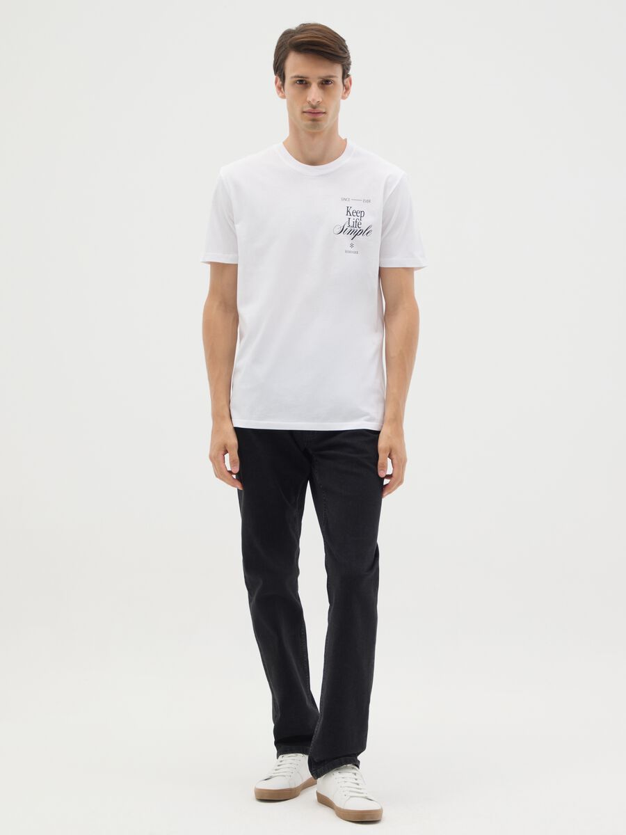 White pure cotton regular fit T-shirt_1