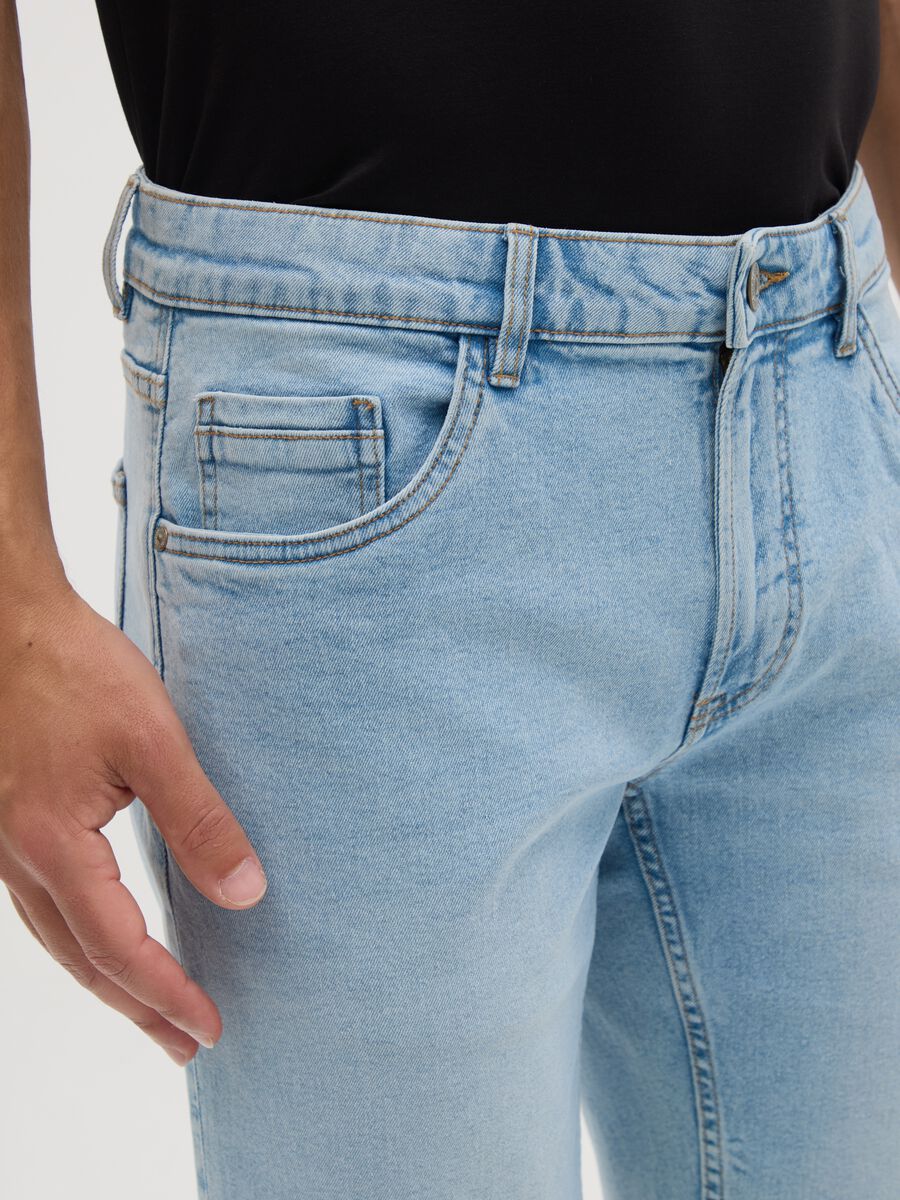 Bermuda da uomo in denim blu slim fit_2