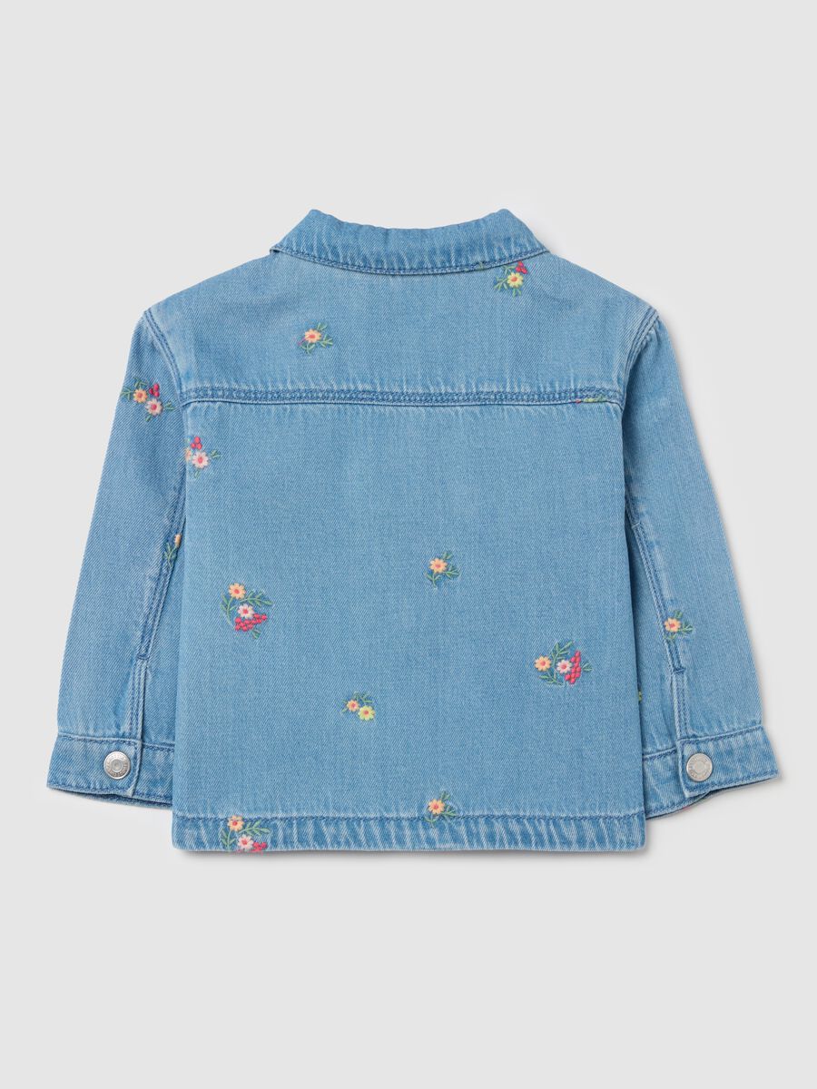 Lyocell and cotton shacket with flowers embroidery_1