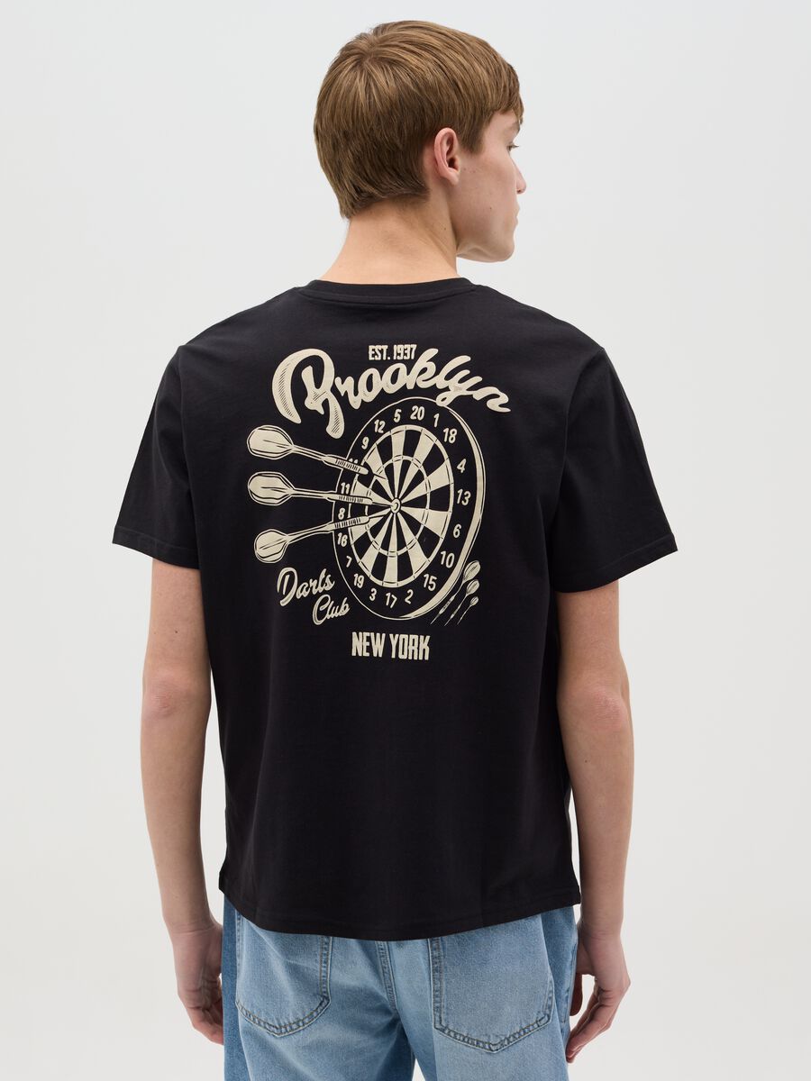 Cotton T-shirt with "Darts New York" print_3