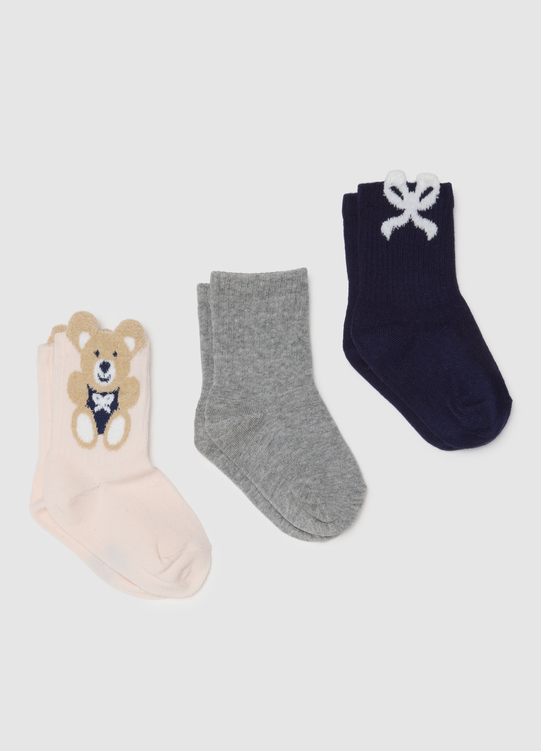 Girls' Multicolour Cotton Stretch Socks Set