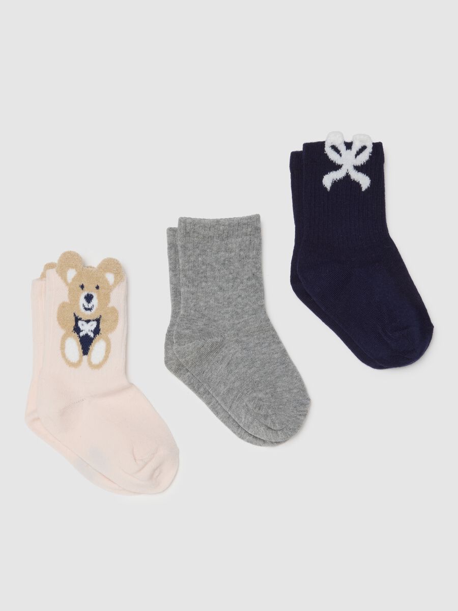 Girls' Multicolour Cotton Stretch Socks Set_0