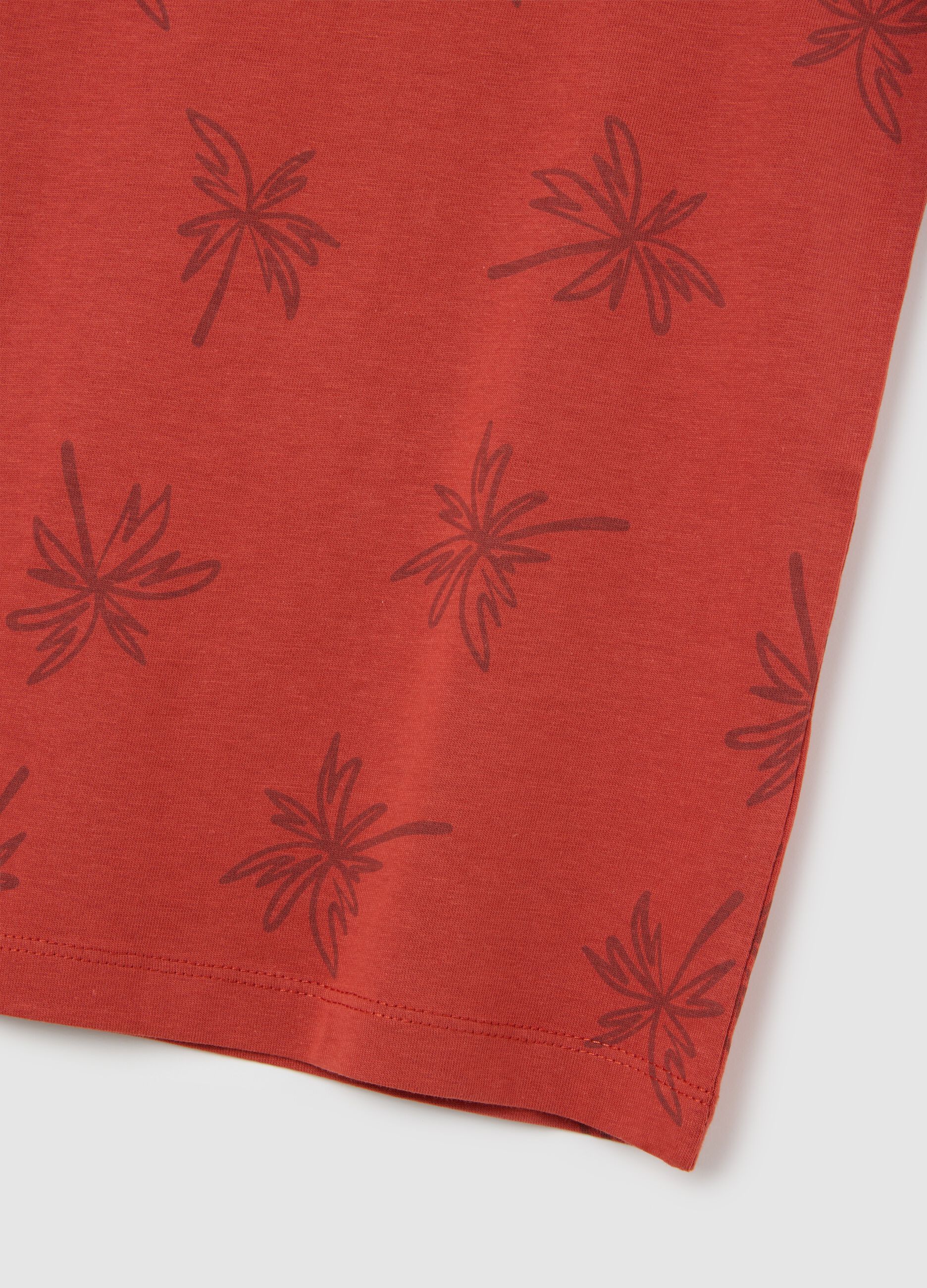 Canotta da bambino in puro cotone rosso regular fit con stampa