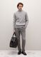 Grey regular fit turtleneck with jacquard pattern_0