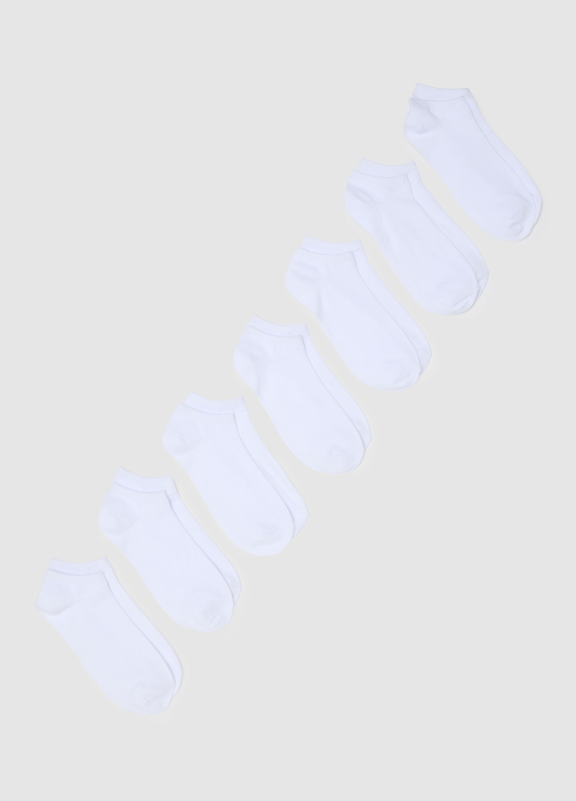 Women's Short White Cotton Stretch Socks Set