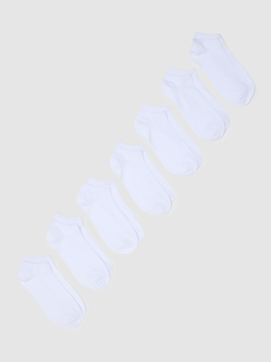 Women's Short White Cotton Stretch Socks Set_0
