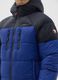 Blue padded jacket with hood and zip_3