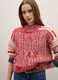 Maglione rosso regular fit con motivo jacquard_3