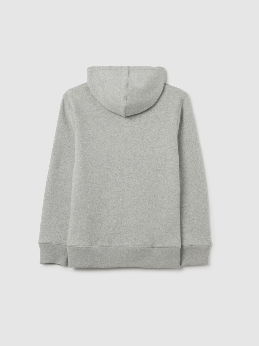 Full-zip fleece sweatshirt with logo embroidery_1
