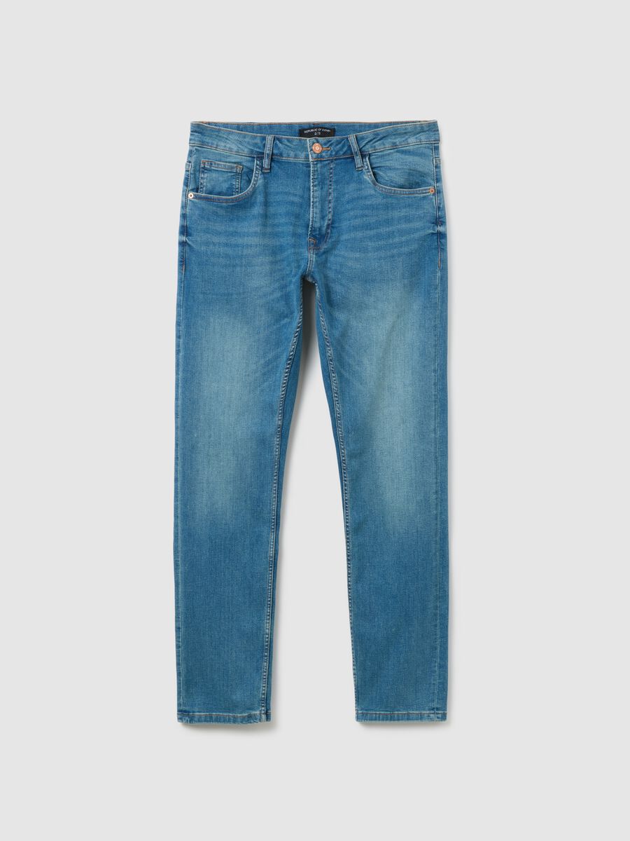 Slim fit blue denim jeans_0