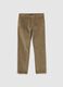 Brown corduroy stretch cotton trousers, regular fit_0