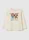 Pure cotton beige regular fit baby t-shirt_0