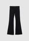 Girls' black cotton blend flare jeggings_0