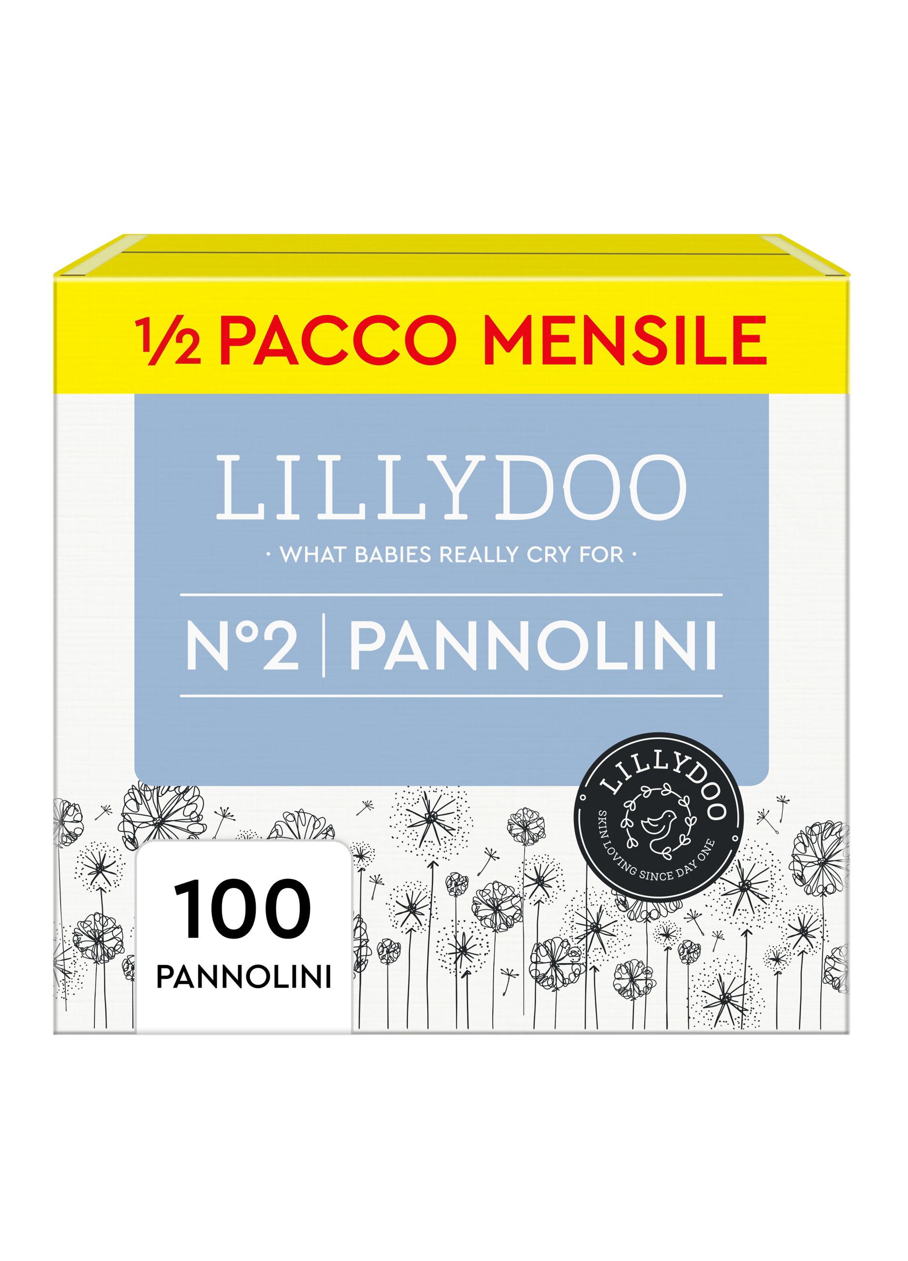 Pannolini multipack da 6 confezioni per pelli sensibili N°2 (4-8 Kg) Lillydoo