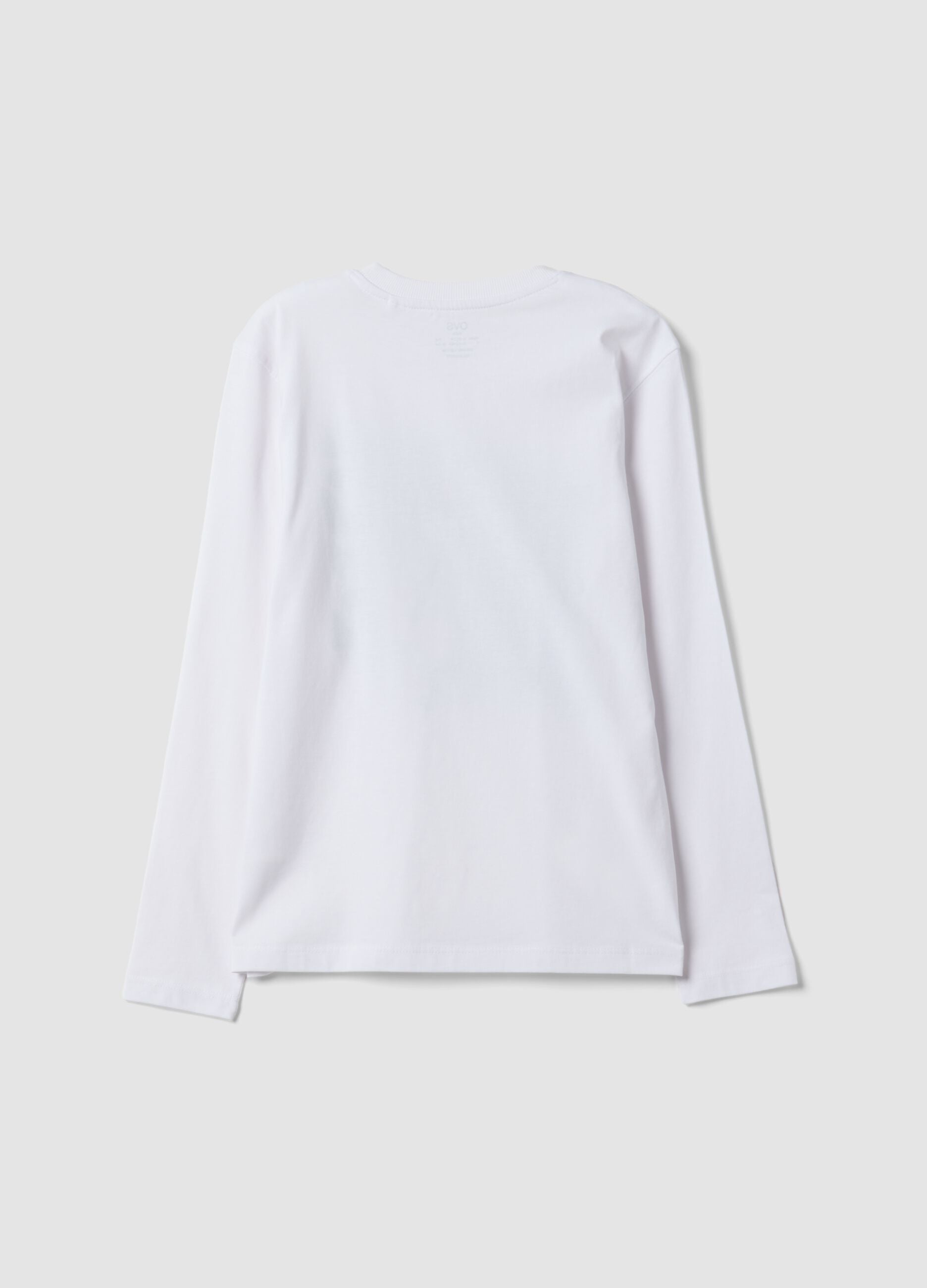 Boys&rsquo; white relaxed-fit T-shirt in pure organic cotton