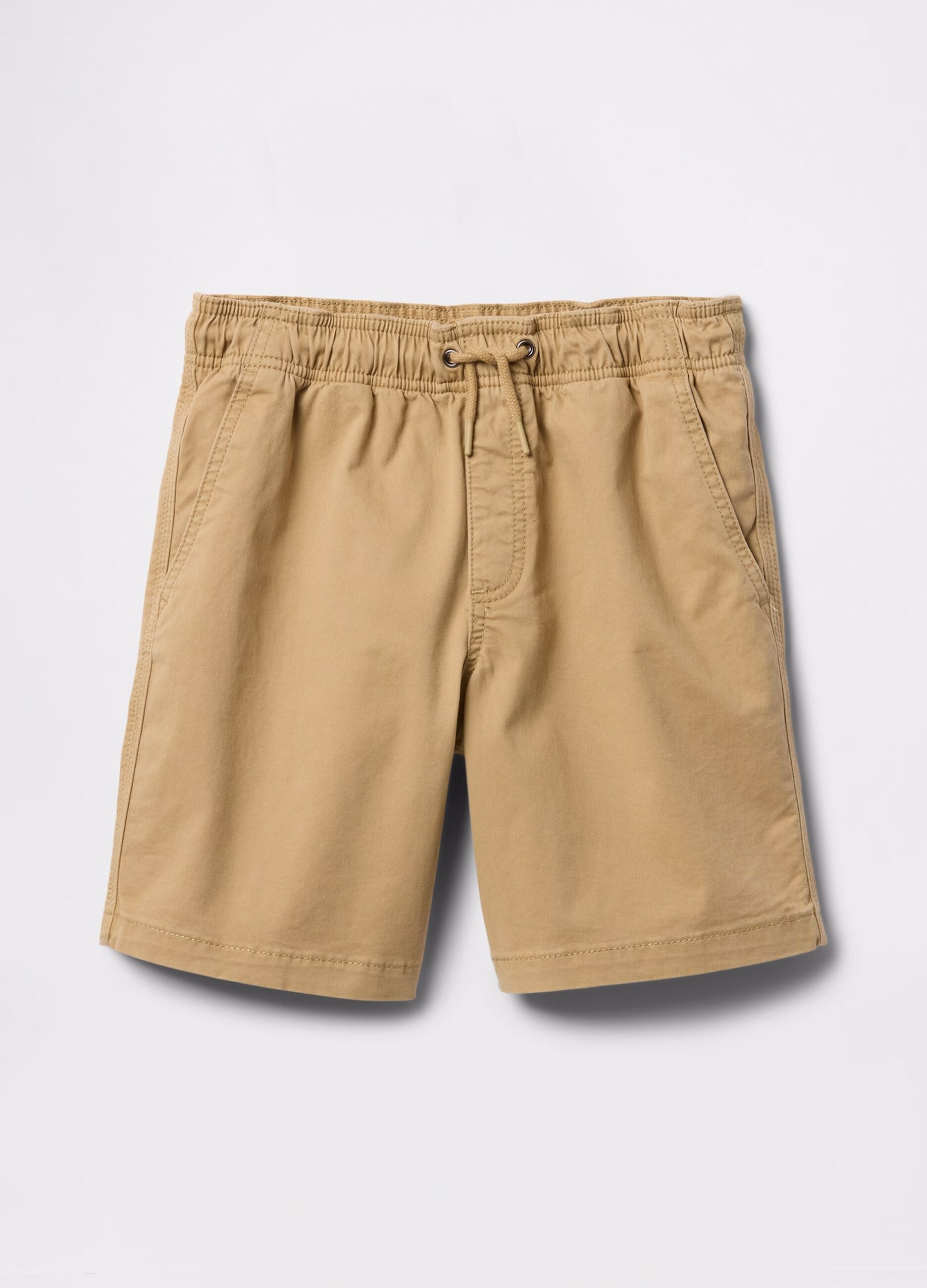 Beige shorts in stretch cotton