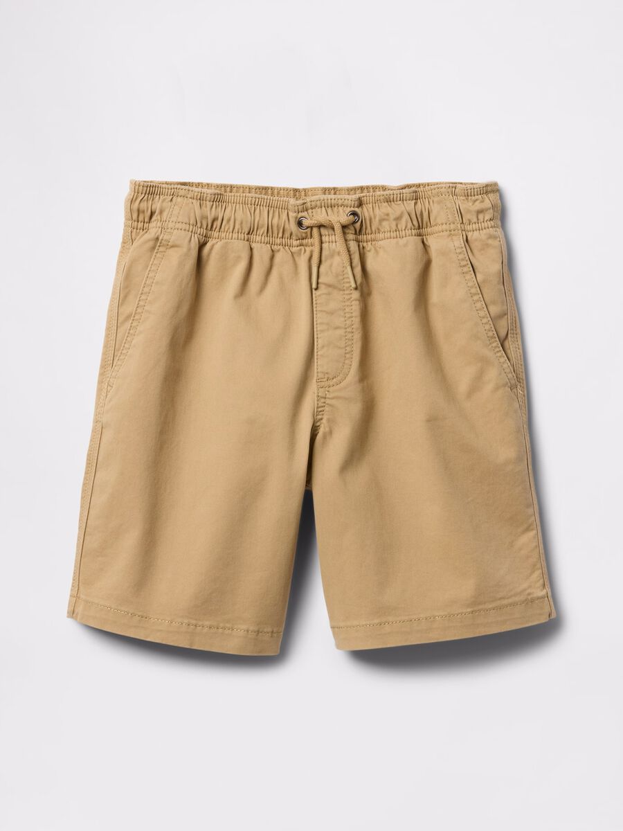 Beige shorts in stretch cotton_4